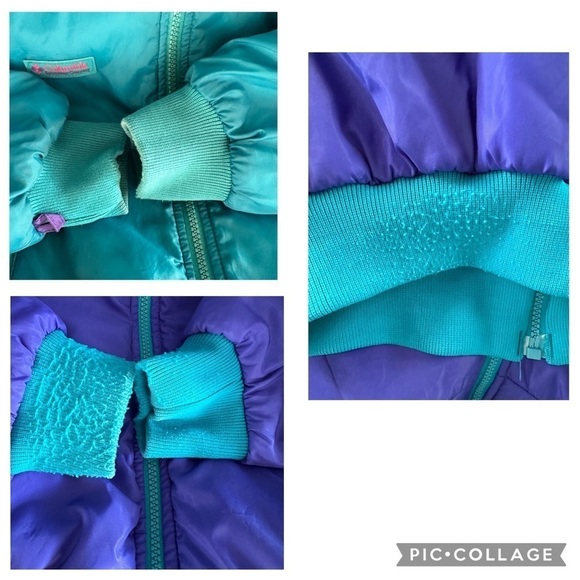 Vintage Columbia Medium Purple & Turquoise Reversible Ski Jacket - Picture 11 of 15